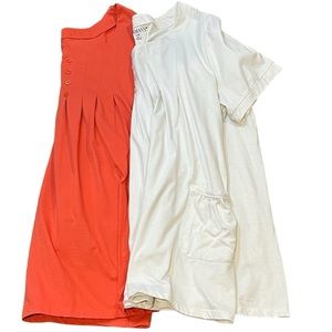 ROAMANS tops two tunic shirts size 2X short sleeves white orange